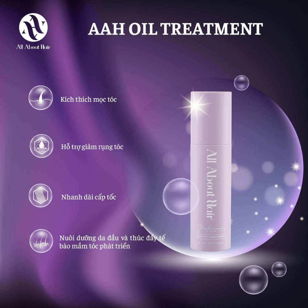 Dầu gội, xả, ủ tóc All About Hair AAH Scalp Care Shampoo 490ml, Bond Complex Conditioner 250ml, Oil Treatment 100ml