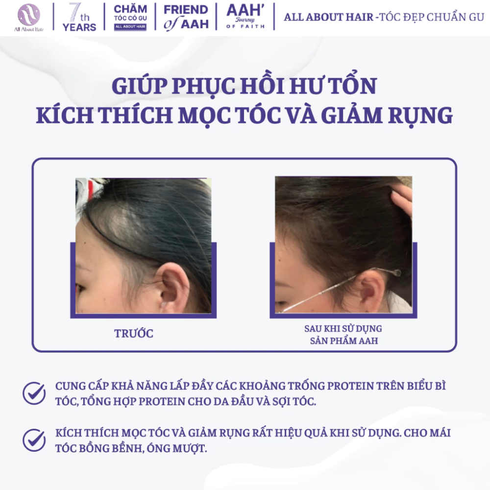 Xịt dưỡng tóc All About Hair AAH Biotin Spray 50/120ml nuôi dưỡng da đầu phục hồi hư tổn