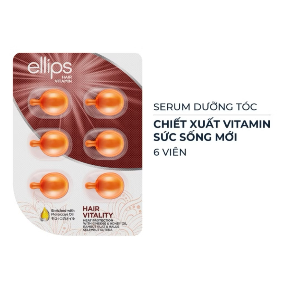 Serum dưỡng tóc Ellips Hair Vitamin vỉ 6 viên phục hồi tóc suôn mượt bóng khỏe