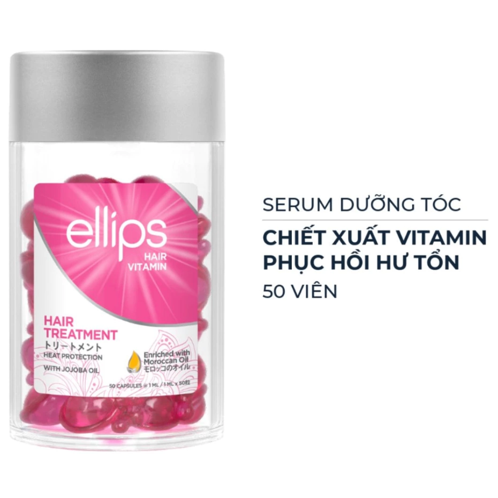 Serum dưỡng tóc Ellips Hair Vitamin hũ 50 viên phục hồi tóc suôn mượt bóng khỏe