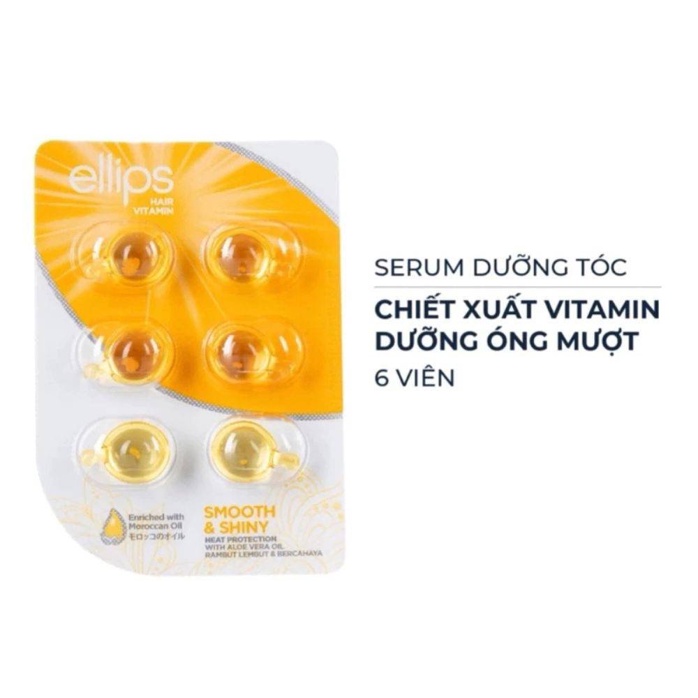 Serum dưỡng tóc Ellips Hair Vitamin vỉ 6 viên phục hồi tóc suôn mượt bóng khỏe