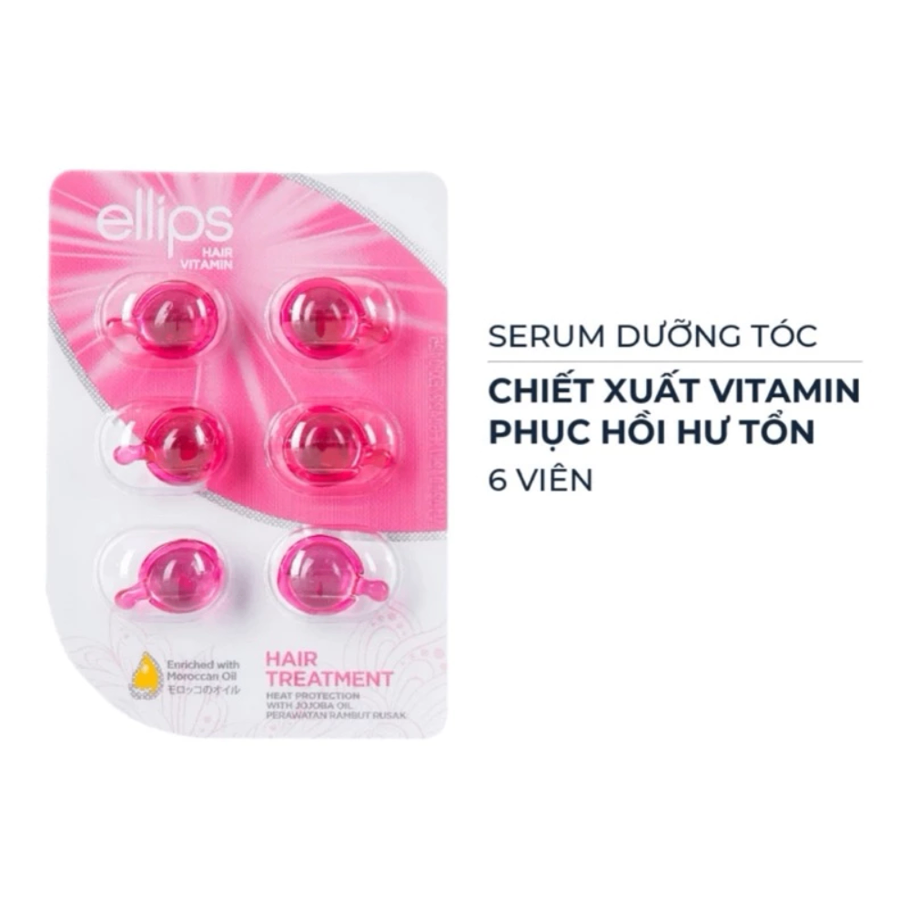 Serum dưỡng tóc Ellips Hair Vitamin vỉ 6 viên phục hồi tóc suôn mượt bóng khỏe