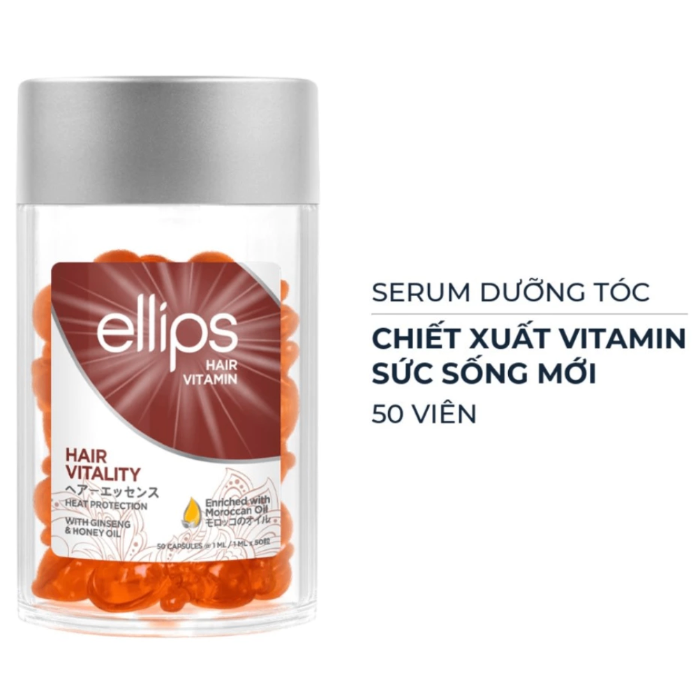 Serum dưỡng tóc Ellips Hair Vitamin hũ 50 viên phục hồi tóc suôn mượt bóng khỏe