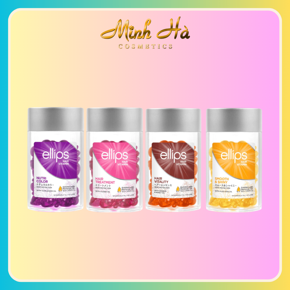 Serum dưỡng tóc Ellips Hair Vitamin hũ 50 viên phục hồi tóc suôn mượt bóng khỏe