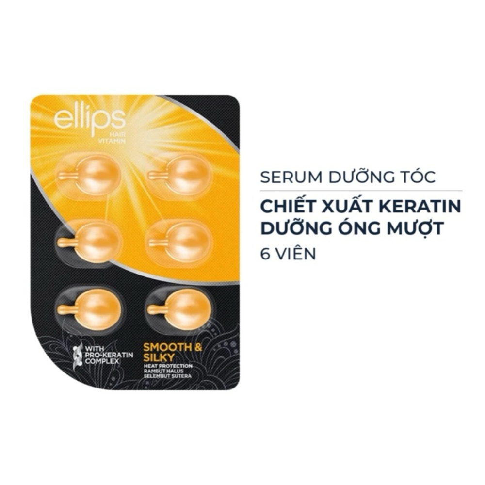 Serum dưỡng tóc Ellips Hair Vitamin vỉ 6 viên phục hồi tóc suôn mượt bóng khỏe