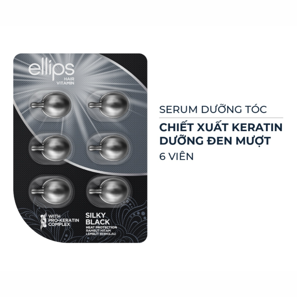 Serum dưỡng tóc Ellips Hair Vitamin vỉ 6 viên phục hồi tóc suôn mượt bóng khỏe