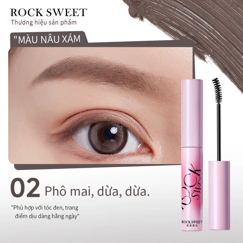 Mascara chân mày Rock Sweet 5g lên màu tự nhiên định hình lông mày rõ nét