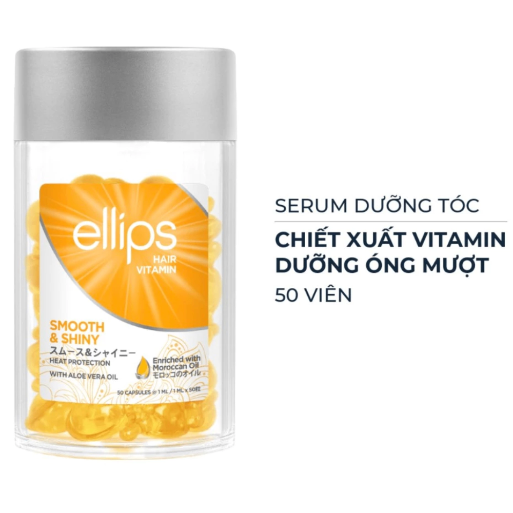 Serum dưỡng tóc Ellips Hair Vitamin hũ 50 viên phục hồi tóc suôn mượt bóng khỏe