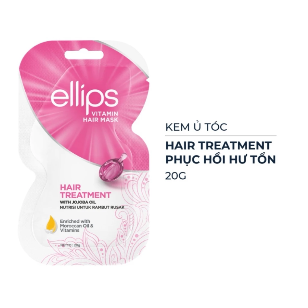 Kem ủ tóc Ellips Vitamin Hair Mask 18/20g phục hồi tóc hư tổn sâu từ bên trong