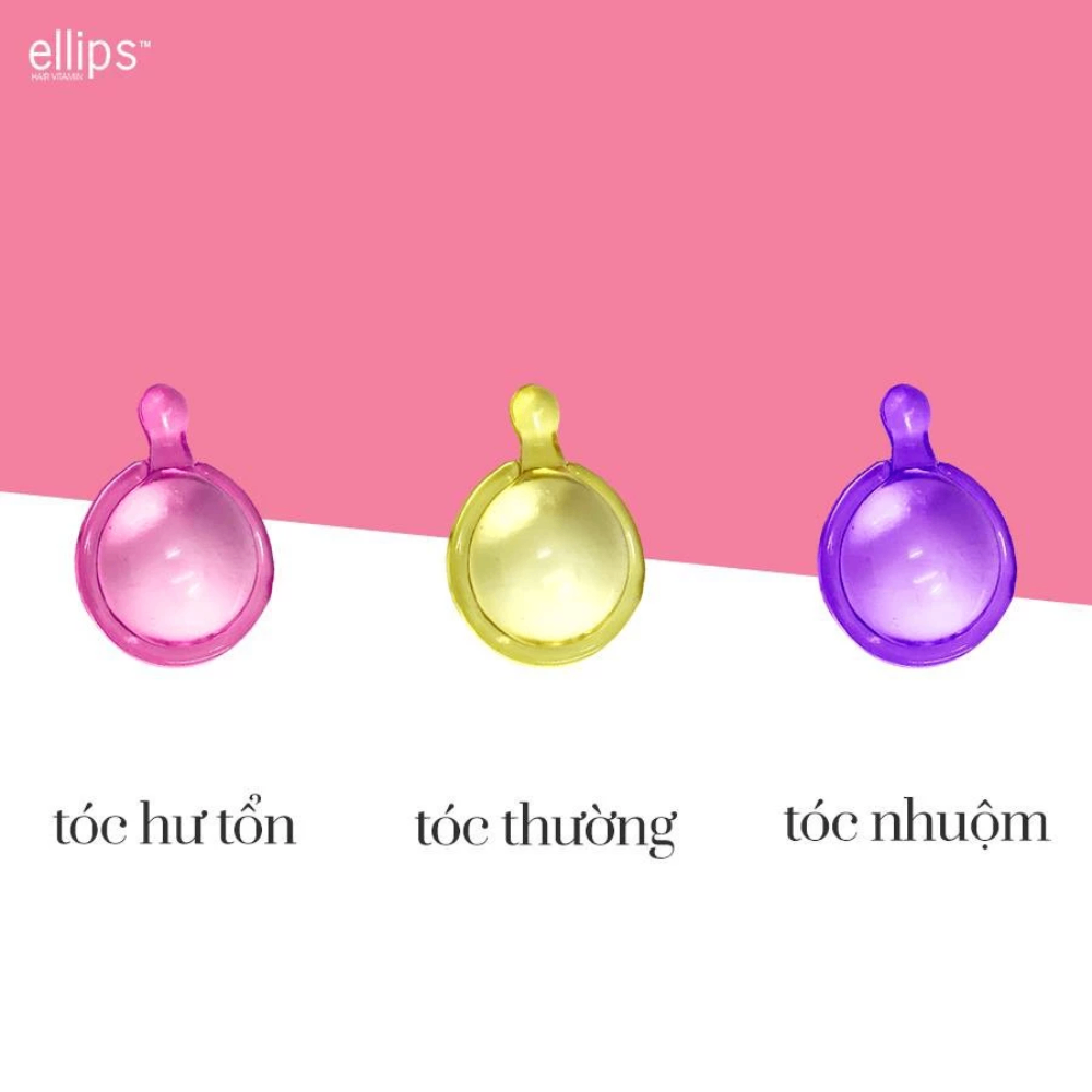 Serum dưỡng tóc Ellips Hair Vitamin vỉ 6 viên phục hồi tóc suôn mượt bóng khỏe