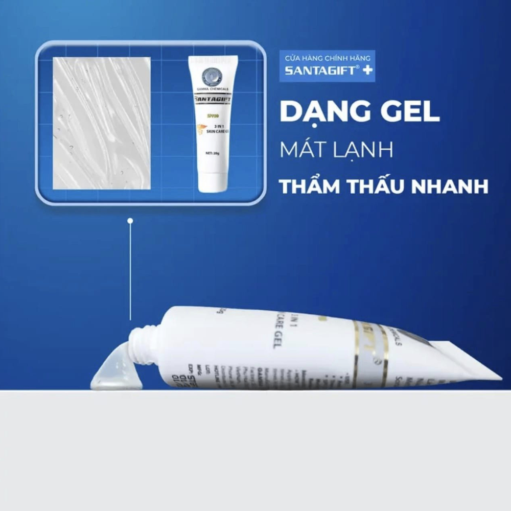 Kem giảm mụn SANTAGIFT 3 in 1 Skin Care Gel SPF30 20g giảm mụn, dưỡng da, chống nắng
