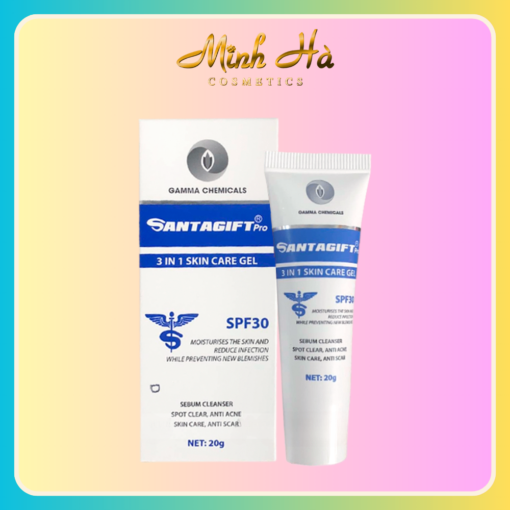 Kem giảm mụn SANTAGIFT 3 in 1 Skin Care Gel SPF30 20g giảm mụn, dưỡng da, chống nắng