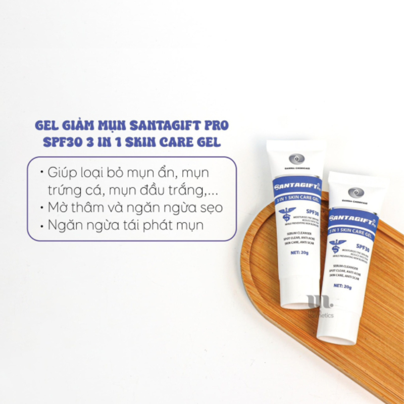 Kem giảm mụn SANTAGIFT 3 in 1 Skin Care Gel SPF30 20g giảm mụn, dưỡng da, chống nắng