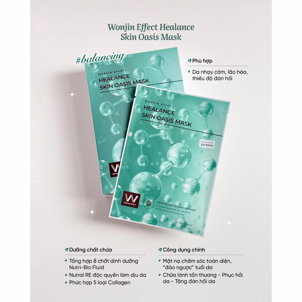 Mặt nạ Wonjin Healance Mask 30g cấp ẩm hỗ trợ dưỡng sáng