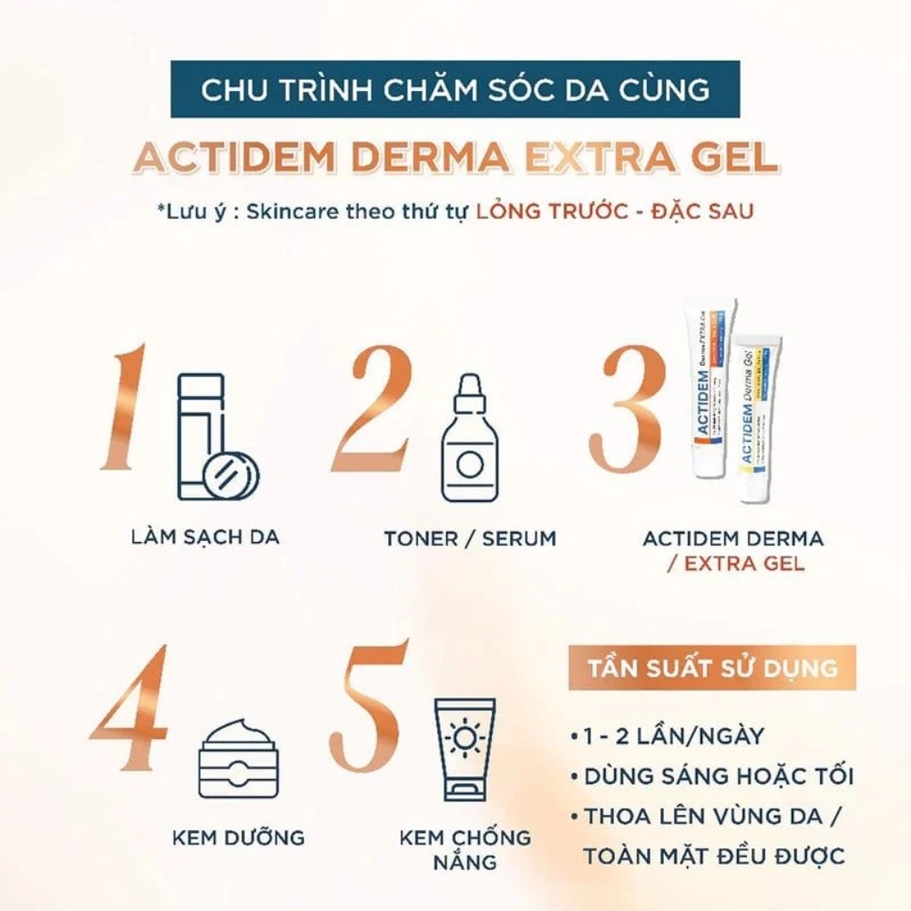 Gel giảm mụn Actidem Derma Extra Gel 18g giúp làm giảm mụn nhanh chóng