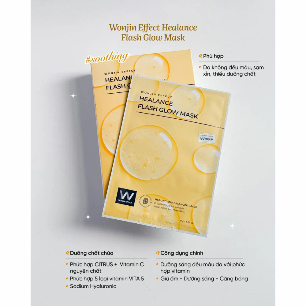 Mặt nạ Wonjin Healance Mask 30g cấp ẩm hỗ trợ dưỡng sáng