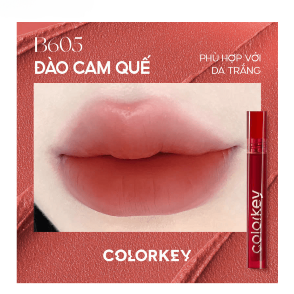 Son kem Colorkey Airy Velvet Lip Lacquer 3g chất son mịn lì mềm mượt trên môi