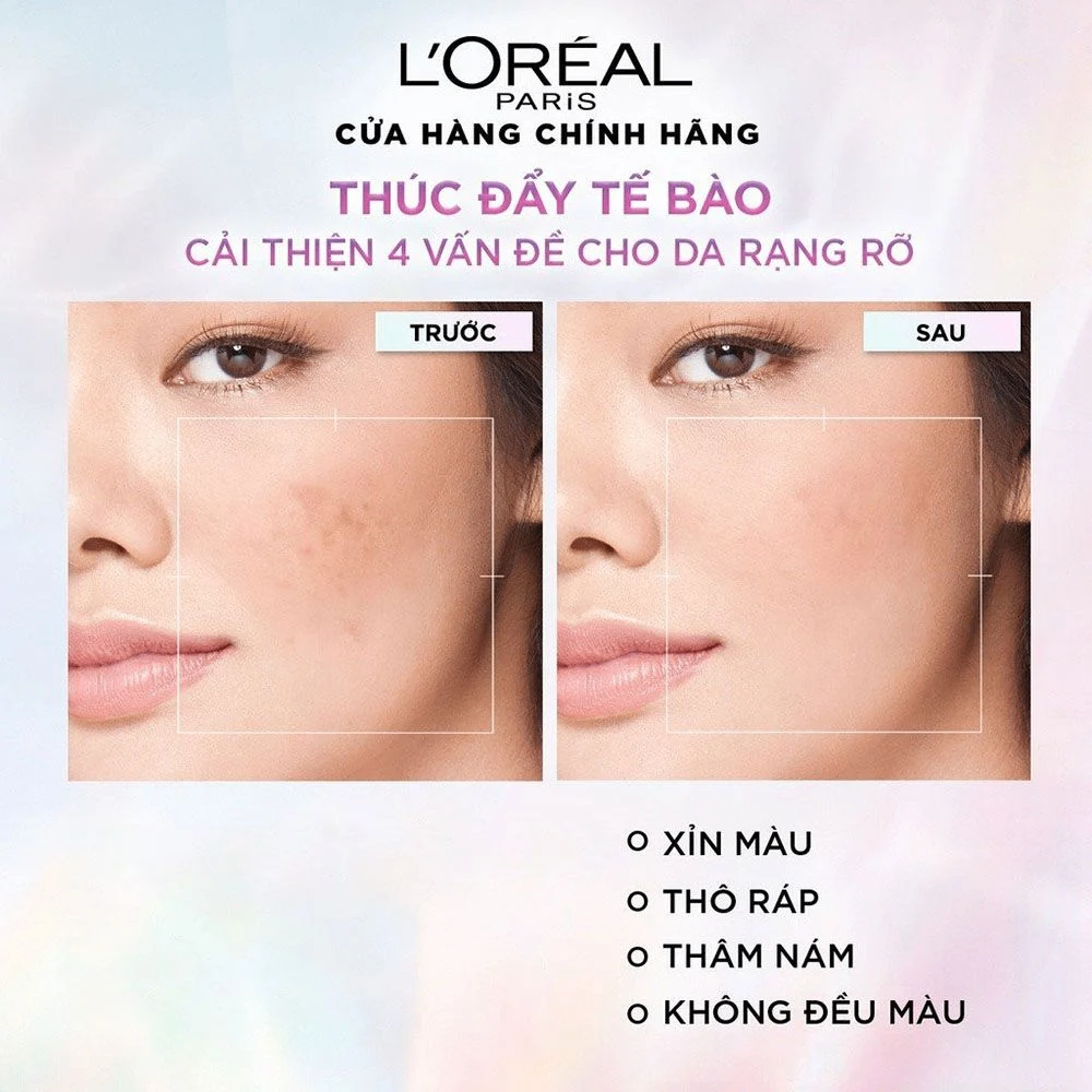 Bộ Kem Dưỡng Loreal Paris Glycolic-Bright Glowing Cream (Ban đêm 50ml + Ban ngày 15ml)