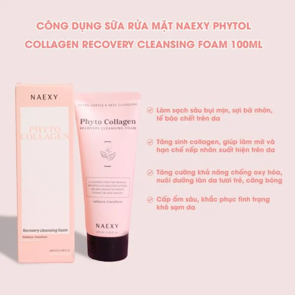 Sữa rửa mặt Naexy Recovery Cleansing Foam 100ml phục hồi & làm sạch da