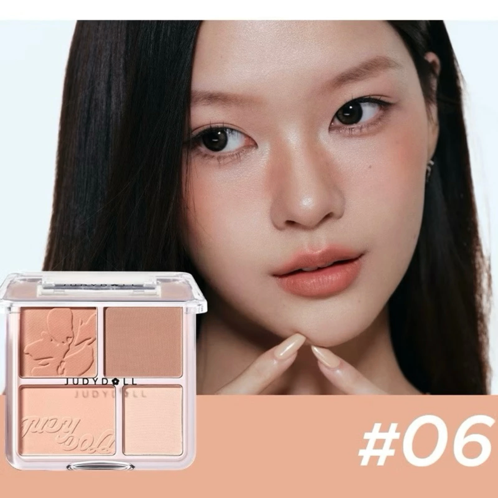 Phấn má hồng và highlight Judydoll Blush & Highlight Palette 9g chất phấn mịn lên màu chuẩn