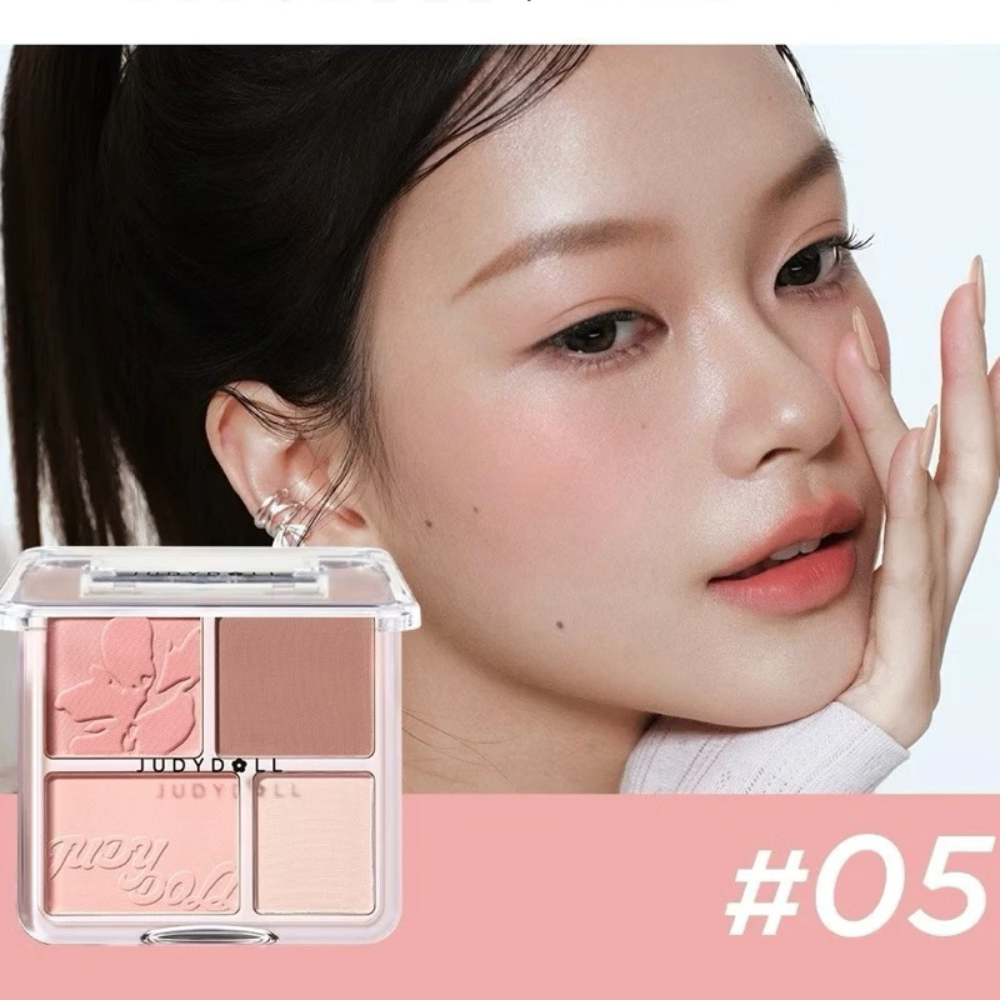 Phấn má hồng và highlight Judydoll Blush & Highlight Palette 9g chất phấn mịn lên màu chuẩn