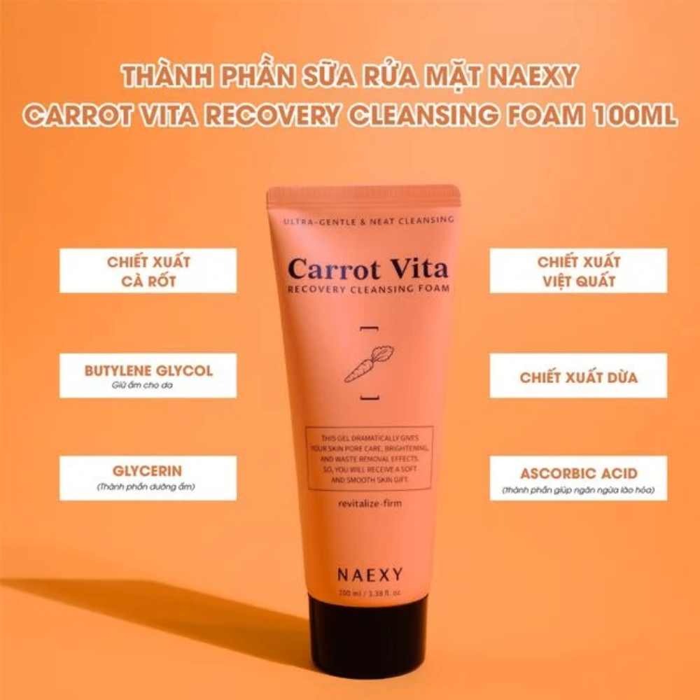 Sữa rửa mặt Naexy Recovery Cleansing Foam 100ml phục hồi & làm sạch da