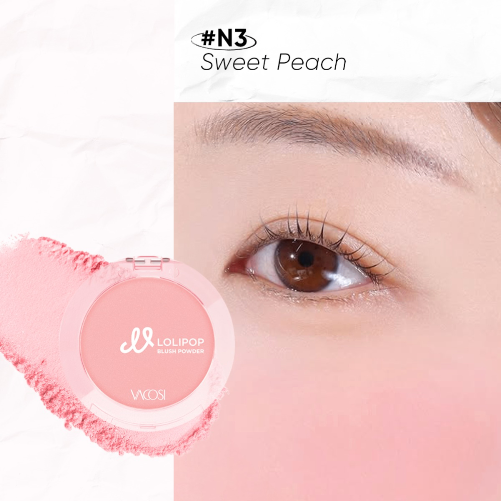 Phấn má hồng Vacosi VP14 Lolipop siêu mịn trang điểm tự nhiên