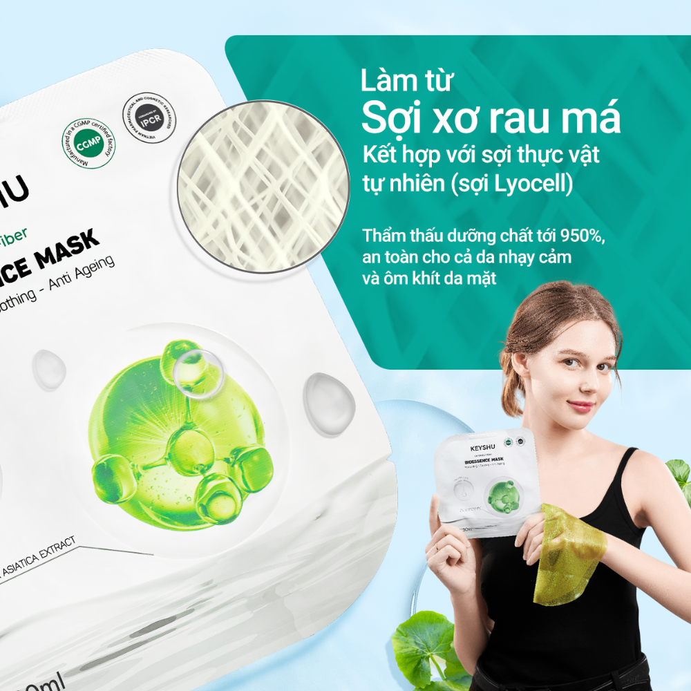 Mặt nạ Keyshu Centella Fiber Bioessence Mask