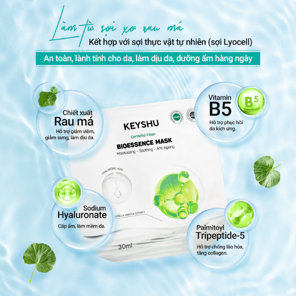 Mặt nạ Keyshu Centella Fiber Bioessence Mask