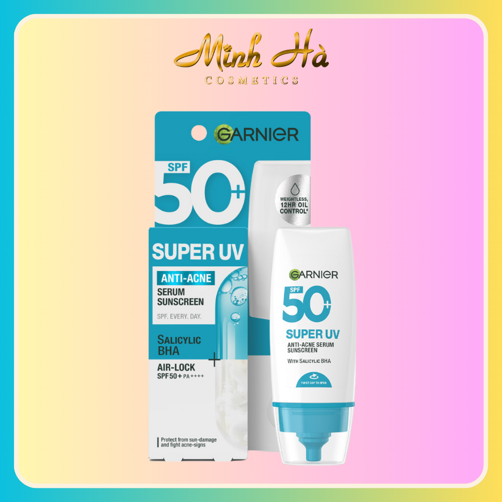 Kem Chống Nắng Garnier Super UV Anti - Acne Serum Sunscreen SPF 50+PA++++