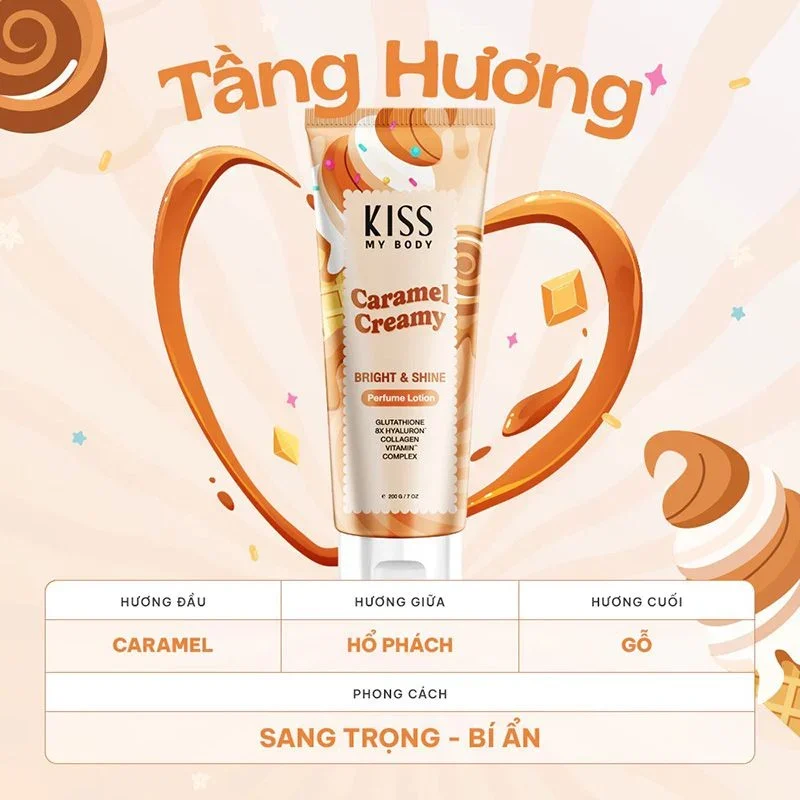 Dưỡng thể nước hoa Kiss My Body Bright & Shine Perfume Lotion 200g dưỡng ẩm sáng da lưu hương nhiều giờ
