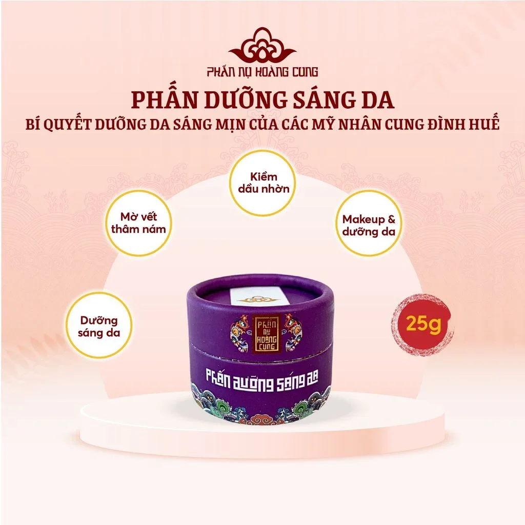 Phấn Nụ Hoàng Cung Dưỡng sáng da 25g dưỡng trắng đều màu da