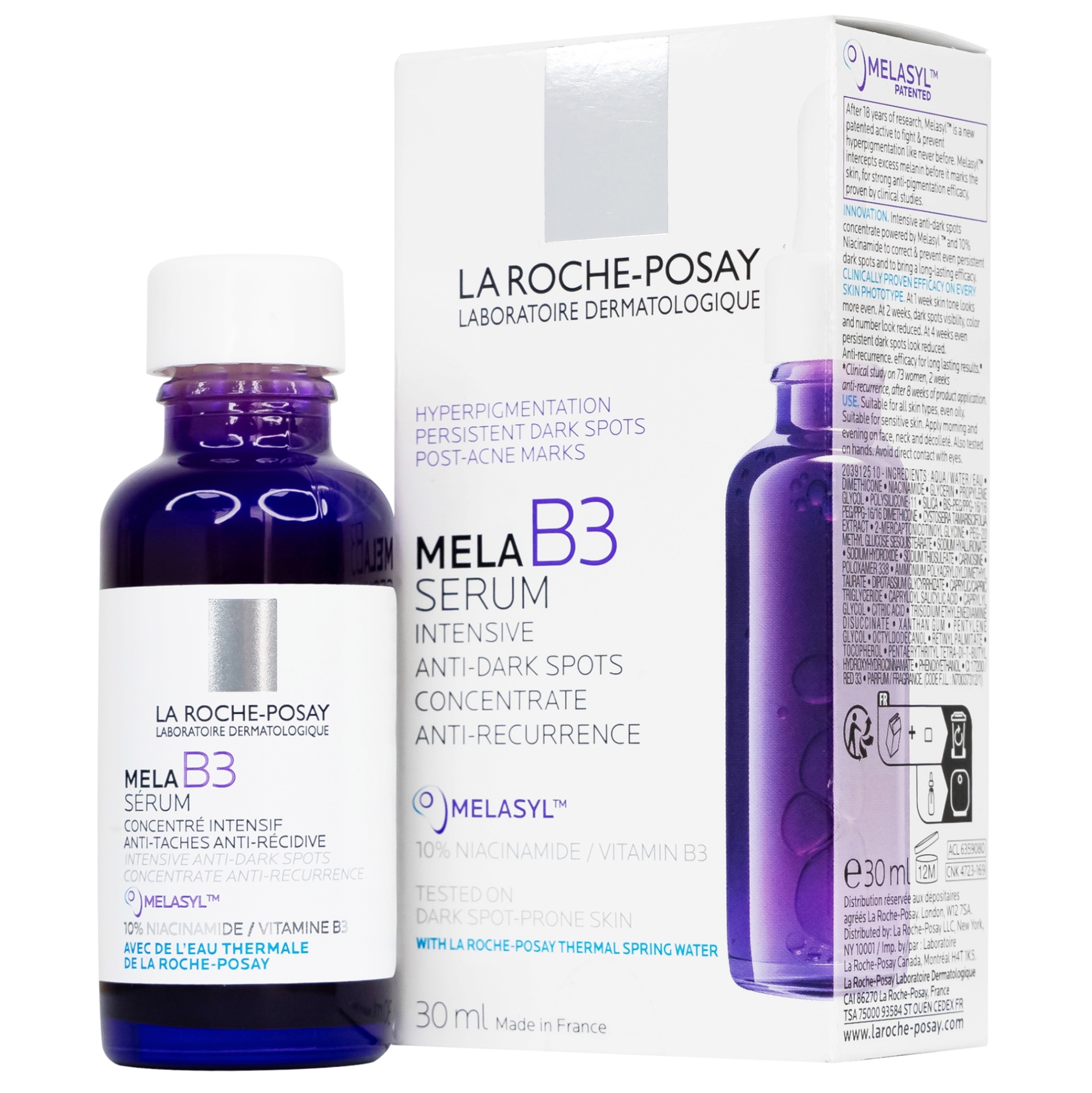 Tinh chất Laroche Posay Mela B3 dưỡng sáng da 30ml đều màu da giảm thâm nám