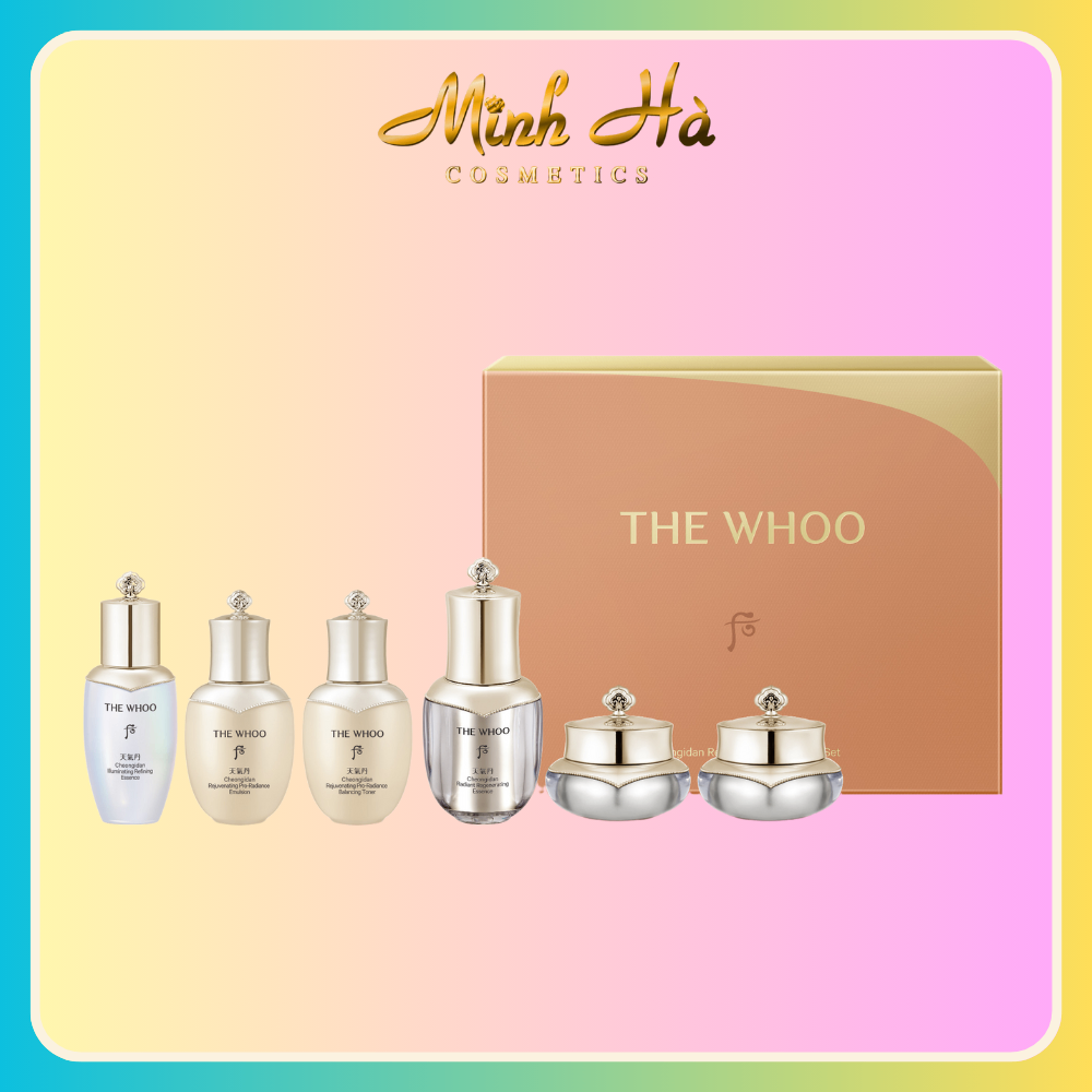 Set dưỡng da The History of Whoo Cheongidan Rejuvenating 6pcs Gift Kit (Essence Refining 25ml + Toner 25ml + Sữa dưỡng 25ml + Essence Regenerating 8ml + kem dưỡng 10ml + kem mắt 5ml)