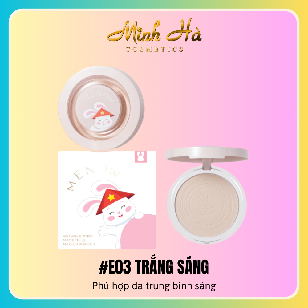Phấn phủ dạng nén Menow Matte Tulle Makeup Powder Vietnam Edition kiềm dầu chống nước