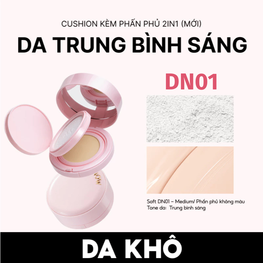 Phấn nước kèm phấn phủ Menow 2in1 siêu tiện lợi mỏng nhẹ tự nhiên