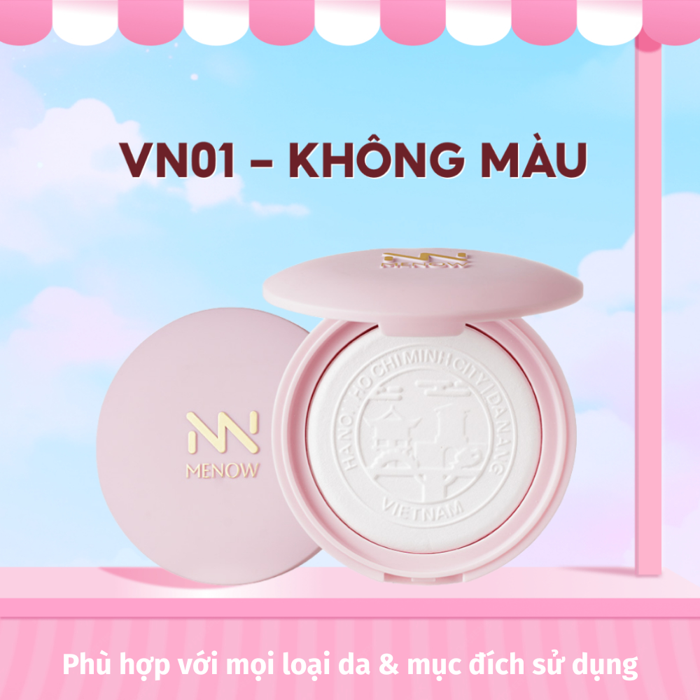 Phấn phủ dạng nén Menow Clear Radiant Presses Powder mỏng nhẹ hạn chế mốc nền