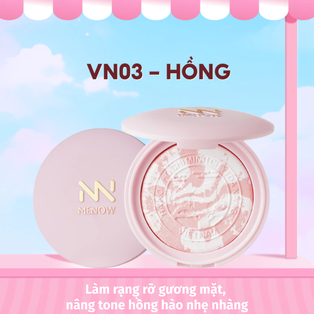 Phấn phủ dạng nén Menow Clear Radiant Presses Powder mỏng nhẹ hạn chế mốc nền