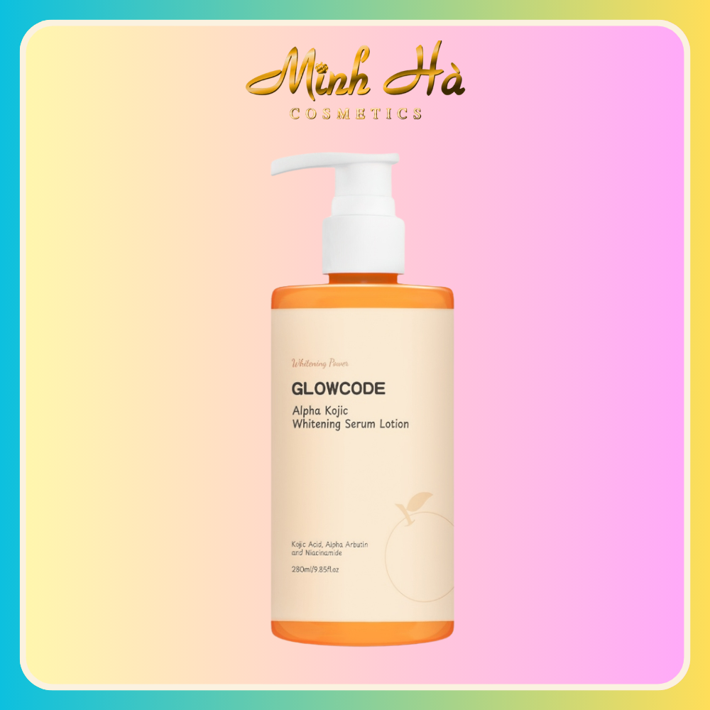 Dưỡng thể Glowcode Alpha Kojic Whitening Serum Lotion 280ml cải thiện trắng da tăng cường độ ẩm