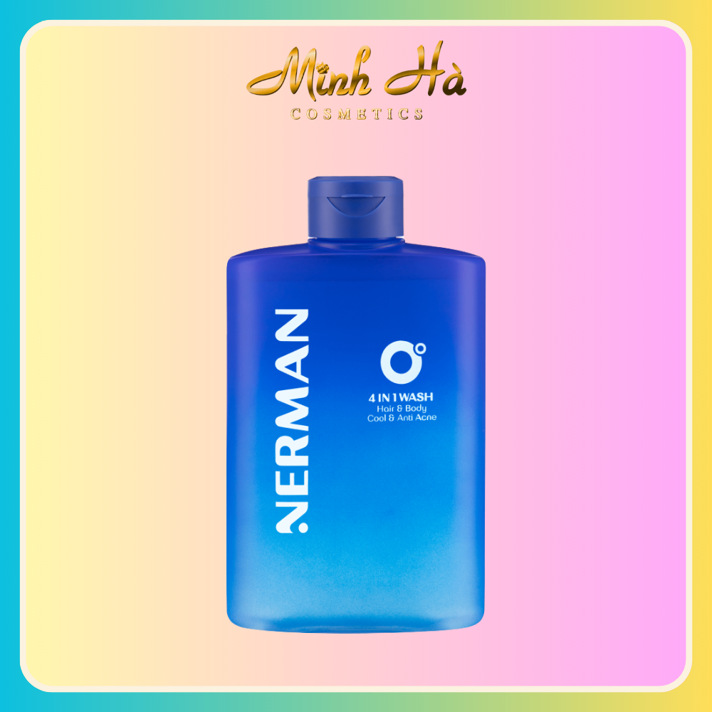 Sữa tắm gội Nerman 0 độ 4in1 Wash 330ml mát lạnh tức thì ngừa mụn