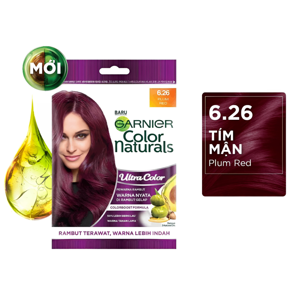 Kem Nhuộm Tóc Garnier Color Naturals Ultra Color chuẩn đều màu óng mượt