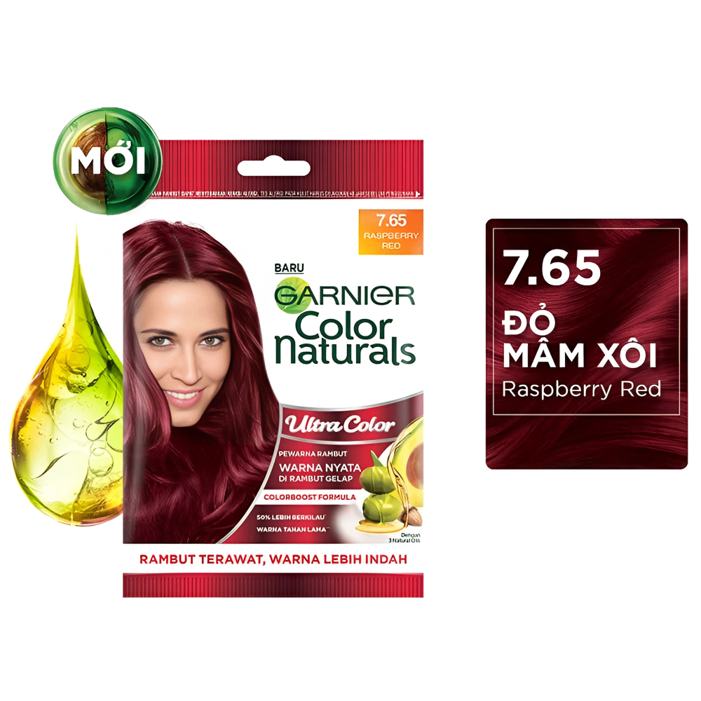 Kem Nhuộm Tóc Garnier Color Naturals Ultra Color chuẩn đều màu óng mượt