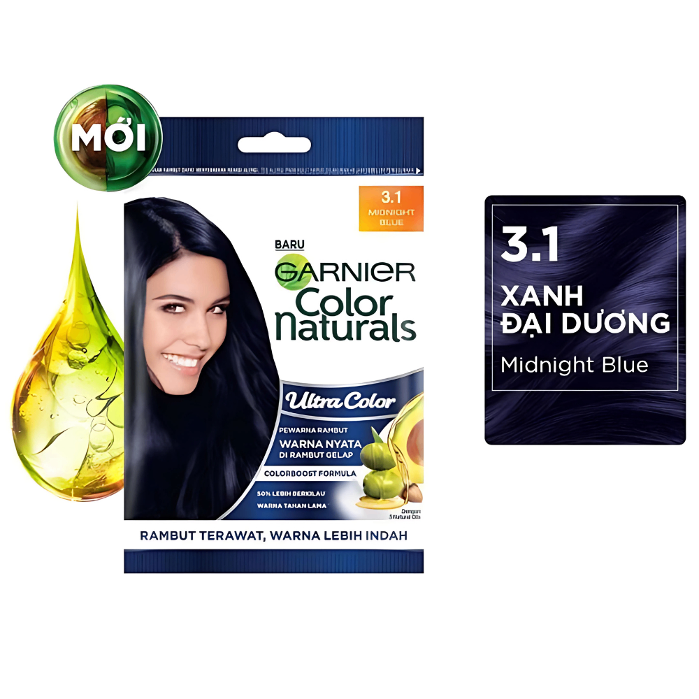 Kem Nhuộm Tóc Garnier Color Naturals Ultra Color chuẩn đều màu óng mượt
