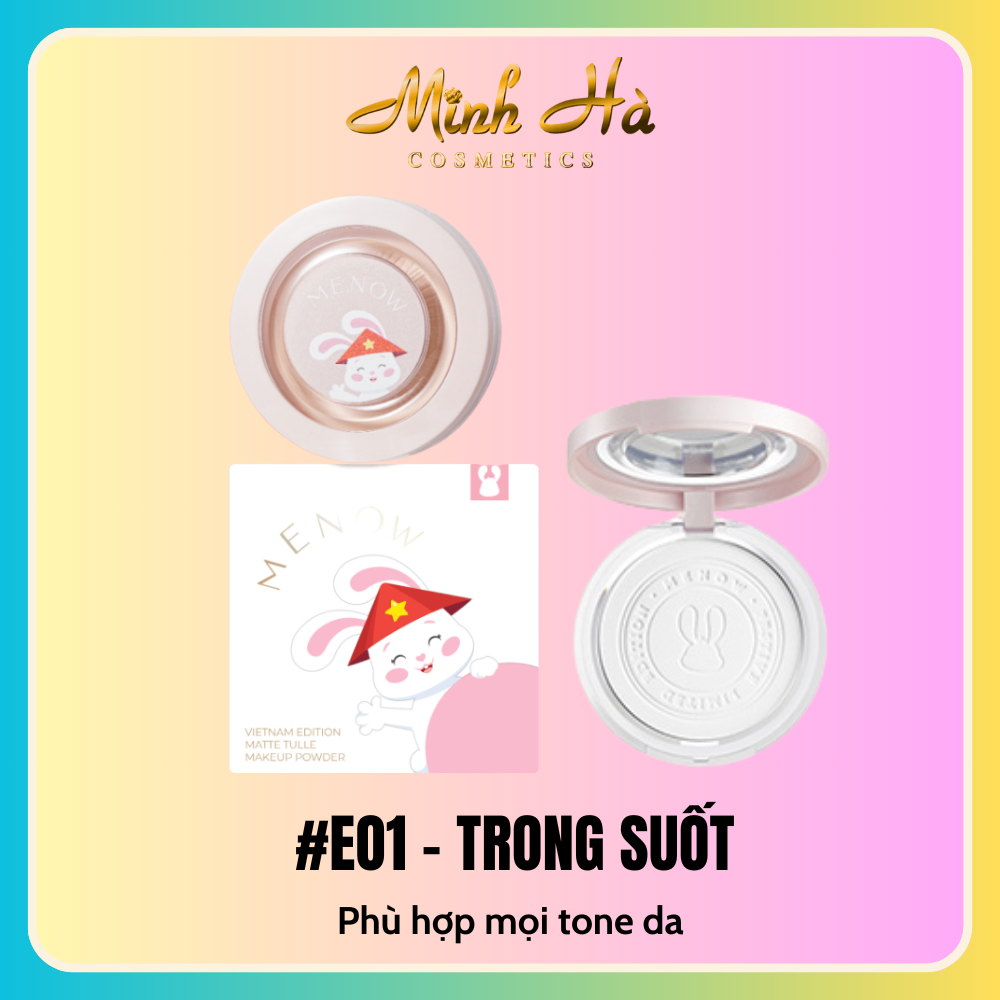 Phấn phủ dạng nén Menow Matte Tulle Makeup Powder Vietnam Edition kiềm dầu chống nước