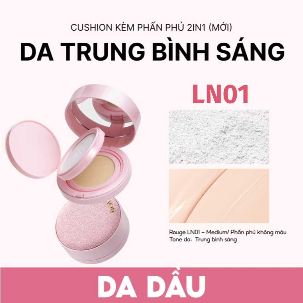 Phấn nước kèm phấn phủ Menow 2in1 siêu tiện lợi mỏng nhẹ tự nhiên