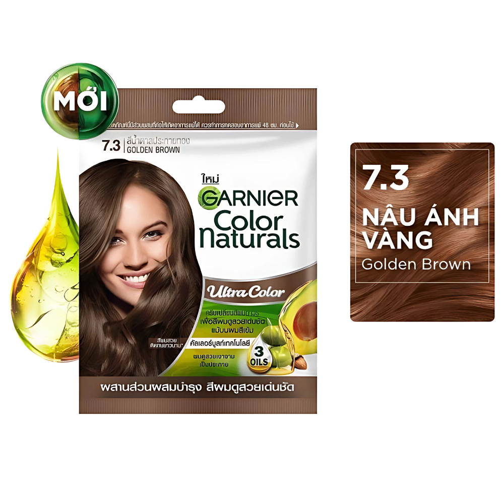 Kem Nhuộm Tóc Garnier Color Naturals Ultra Color chuẩn đều màu óng mượt