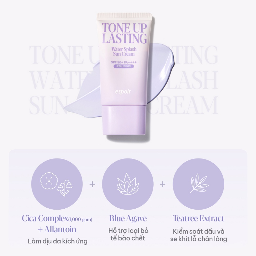 Kem chống nắng Espoir Water Splash Tone Up Lasting Sun Cream SPF50+ PA++++ 50ml nâng tông sáng da