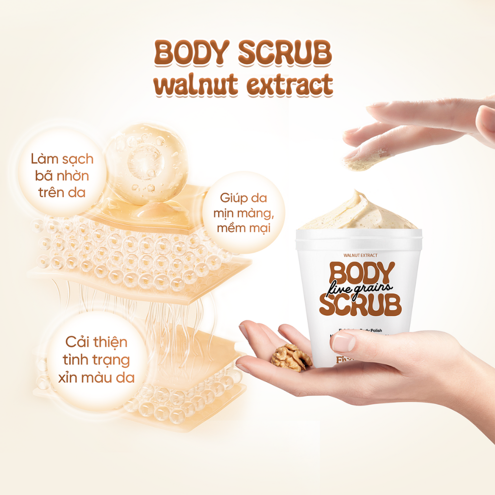 Tẩy da chết body Five Grains Body Scrub 200g giúp da mịn màng trắng sáng