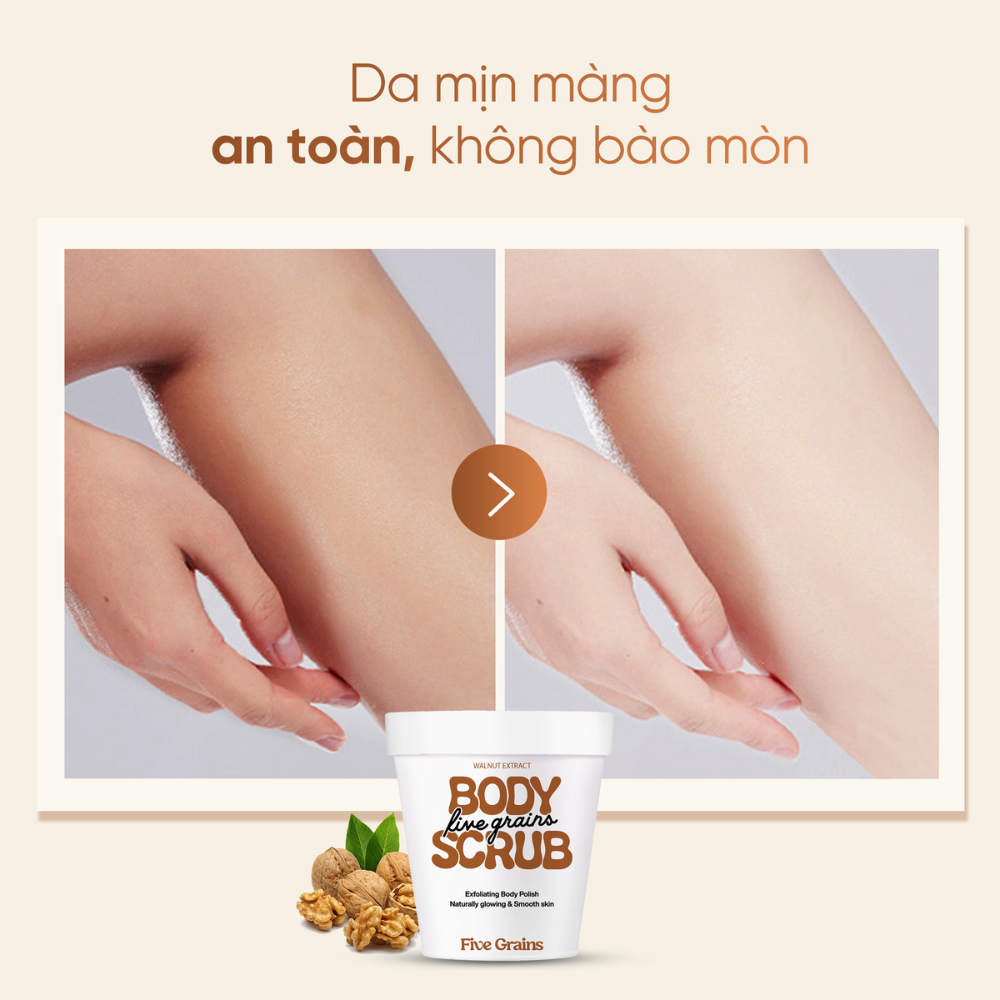 Tẩy da chết body Five Grains Body Scrub 200g giúp da mịn màng trắng sáng