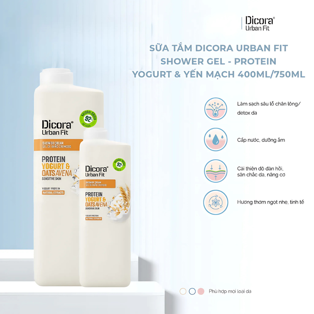 Sữa tắm Dicora Urban Fit 750ml làm sạch và giúp da căng mịn